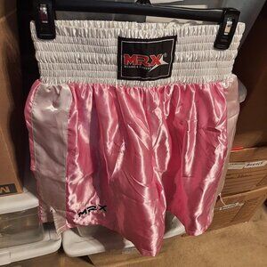 NEW! MRX Men Boxing Shorts Fight Kick Fitness Gym Cage Martial Arts Pink SzL